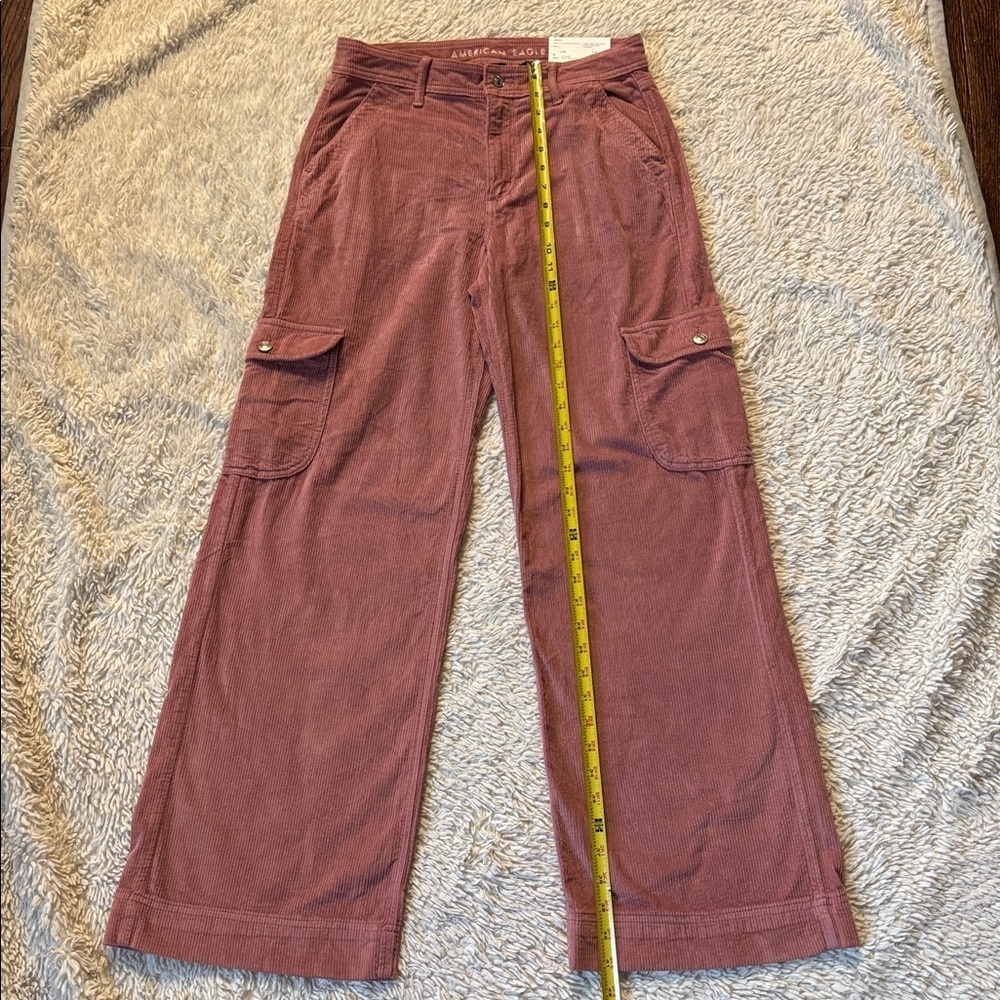 NWT American Eagle Dreamy Corduroy Super High-Waisted Baggy Wide-Leg  size 6 - Picture 6 of 13